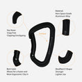 Load image into Gallery viewer, Vapor IV Aluminum - Bent Gate Carabiner - Black