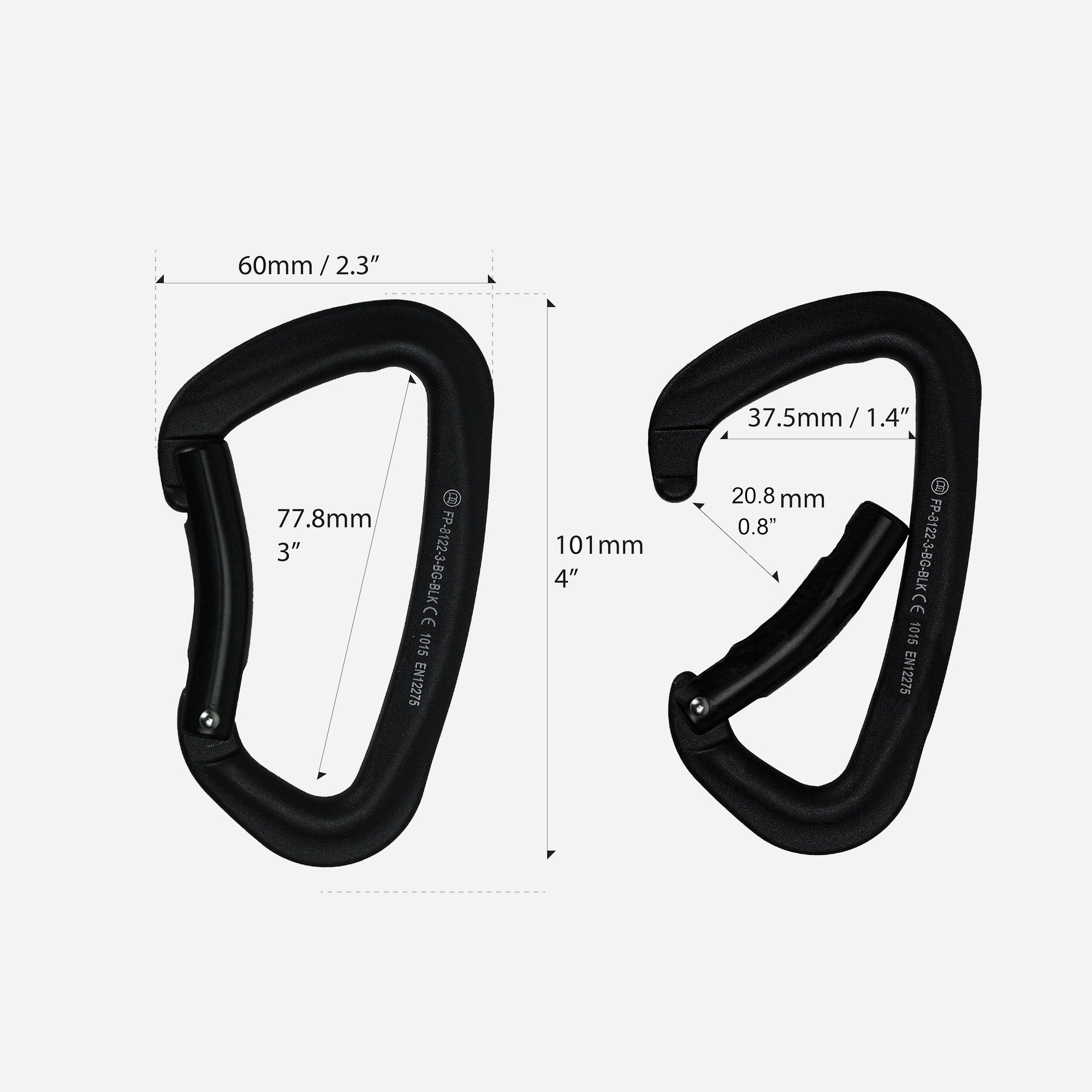 Vapor IV Aluminum - Bent Gate Carabiner - Black